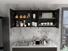 Menlo 59-inch Four Swing Doors Wall Cabinet Black Wengue