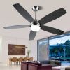 52 Inch Black Ceiling Fan with Lights Remote Control Modern Ceiling Fan