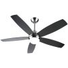 52 Inch Black Ceiling Fan with Lights Remote Control Modern Ceiling Fan