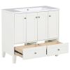 36'' Bathroom Vanity with Resin Sink Combo,Solid Wood Frame Bathroom Storage Cabinet, Freestanding Vanity Set with 4 Soft Closing Doors& 2 Drawers