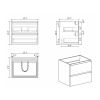 Alice-24W-105,Wall mount cabinet WITHOUT basin,Walnut color,With two drawers