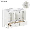 36'' Bathroom Vanity with Resin Sink Combo,Solid Wood Frame Bathroom Storage Cabinet, Freestanding Vanity Set with 4 Soft Closing Doors& 2 Drawers