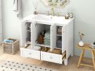 36'' Bathroom Vanity with Resin Sink Combo,Solid Wood Frame Bathroom Storage Cabinet, Freestanding Vanity Set with 4 Soft Closing Doors& 2 Drawers