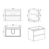Alice-30W-105,Wall mount cabinet WITHOUT basin,Walnut color,With two drawers