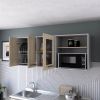 Devoux 3-Door 2-Shelf Wall Cabinet Light Pine