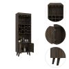 Kisco 1-Drawer 2-Shelf Bar Cabinet Dark Walnut