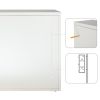 Retro Style Haze Double Glass Door Wall Cabinet With Detachable Shelves for Office, Dining Room,Living Room, Kitchen and Bathroom White Color(=OLD ITE