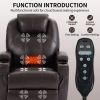 Up to 350lbs Okin Motor Power Lift Recliner Chair for Elderly, Heavy Duty Motion Mechanism with 8-Point Vibration Massage and Lumbar Heating, Two Cup