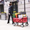 Folding Wagon Garden Shopping Beach Cart;  Red