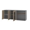 Devoux 3-Door 2-Shelf Wall Cabinet Light Pine