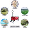 Folding Wagon Garden Shopping Beach Cart;  Red