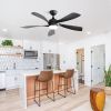 52 Inch Modern Ceiling Fan With 3 Color Dimmable 5 ABS Blades Remote Control Reversible DC Motor With Led Light