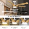 Smart 56" Integrated LED Ceiling Fan with Antique Wood in Floral Shape