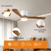 42 inch Wood Ceiling Fans with Lights and Remote, Modern Flush Mount Low Profile Ceiling Fan with Light, 6 Speed, Reversible DC Motor, for Bedroom/Out