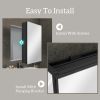 60" x 30" Black Medicine Cabinets with Mirror Recessed or Surface Wall-Mounted Aluminum Alloy Vanity Mirror with Storage
