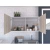 Shelburne 2-Door 2-Compartment Wall Cabinet White and Light Grey