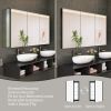 60" x 30" Black Medicine Cabinets with Mirror Recessed or Surface Wall-Mounted Aluminum Alloy Vanity Mirror with Storage