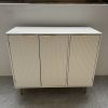 Storage cabinet Wave pattern three door buffets & sideboards for living room, dining room, bedroom , hall, white, 39.4''w x 15.8''d x 33.5''h.