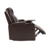 Power Motion Recliner with USB Charging Port and Hidden Arm Storage 2 Convenient Cup Holders Design and 360¬∞ Swivel Tray Table,Brown (old sku: SG0006