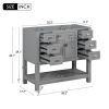 36'' Bathroom Vanity without Top Sink, Grey Cabinet only, Modern Bathroom Storage Cabinet with 2 Soft Closing Doors and 6 Drawers (NOT INCLUDE BATHROO