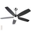 52 Inch Black Ceiling Fan with Lights Remote Control Modern Ceiling Fan