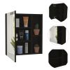 Whirlwind 1-Shelf Rectangle Medicine Cabinet with Mirror Black Wengue