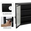 Retro Style Haze Double Glass Door Wall Cabinet With Detachable Shelves for Office, Dining Room,Living Room, Kitchen and Bathroom Black(=OLD ITEM CODE