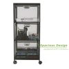 Rolling Utility Trolley; File Cabinet Box with 3 Drawers; Black