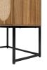 Set of 2, Natural rattan, Allen 2 Door High Cabinet, Rattan, Built-in Adjustable Shelf, Easy Assembly, Free Standing Cabinet for Living Room Bedroom