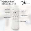 52" Outdoor Ceiling Fan Without Light with Remote Control ,3 ABS Blades Farmhouse Ceiling Fan 6-speed Reversible DC Motor Black for Living Room, Bedro