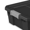 10 Gallon Stacker Tote Plastic, Black, Set of 6