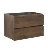 Alice-30W-105,Wall mount cabinet WITHOUT basin,Walnut color,With two drawers