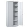 71"H Metal Garage Storage Cabinet, Black Tool Steel Locking Cabinet with Doors and 4 Shelves, Tall Cabinets for Garage Storage Systems Lockable File C