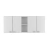 Portofino 150 Wall Cabinet; Double Door; Two External Shelves; Two Interior Shelves -White
