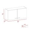 Shelburne 2-Door 2-Compartment Wall Cabinet White and Light Grey