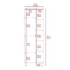 Portland 5-Shelf Linen Cabinet with Mirror Black Wengue