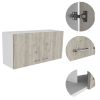 Shelburne 2-Door 2-Compartment Wall Cabinet White and Light Grey