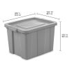 18 Gallon Plastic Tote Bag; Cement; Set of 6