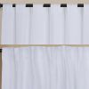 Newport Unlined Window Curtains for Bedroom, Linen Curtains for Living Room, 84 Inches Long Curtains for Living Room, White