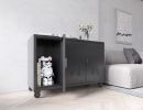 Metal Storage Cabinet with Wheels,Garage Storage Cabinet with 3 Doors ,Sturdy and Durable Heavy Duty Utility Storage Cabinet for Office/Kitchen/Pantry