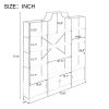 78 Inch 4 Tiers Home Office Bookcase Bookshelf, Storage Cabinet Display Shelf, X Bar Gold Frame