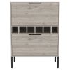 Winthrop 6-Bottle Rectangle Bar Cabinet Light Grey