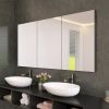 60" x 30" Black Medicine Cabinets with Mirror Recessed or Surface Wall-Mounted Aluminum Alloy Vanity Mirror with Storage
