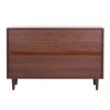 48.8" Sideboard with 2 Glass Door Cabinet 3 Drawer , brown