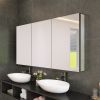 60" x 30" Black Medicine Cabinets with Mirror Recessed or Surface Wall-Mounted Aluminum Alloy Vanity Mirror with Storage
