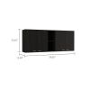 Portofino 150 Wall Cabinet; Double Door; Two External Shelves; Two Interior Shelves -Black