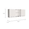 Superior 150 Wall Cabinet With Glass; Four Interior Shelves; Two Double Door -White
