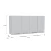 120 Wall Cabinet ; Four Doors; Two Cabinets; Two Shelves -White
