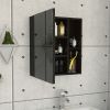 Whirlwind 1-Shelf Rectangle Medicine Cabinet with Mirror Black Wengue