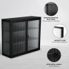 Retro Style Haze Double Glass Door Wall Cabinet With Detachable Shelves for Office, Dining Room,Living Room, Kitchen and Bathroom Black(=OLD ITEM CODE